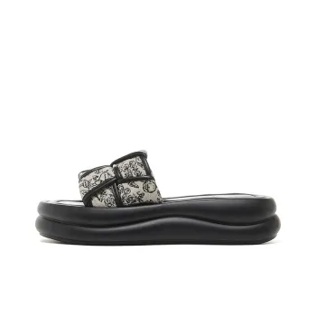 JOSINY PU Polyurethane Leather Patchwork Cut Out Slip Resistant Slide Slippers Women's