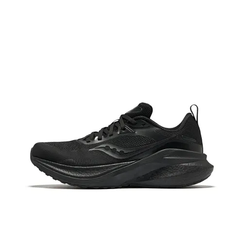 Saucony MARSHAL Breathable Moisture Wicking Coverage Low Top Running Shoes Unisex Black