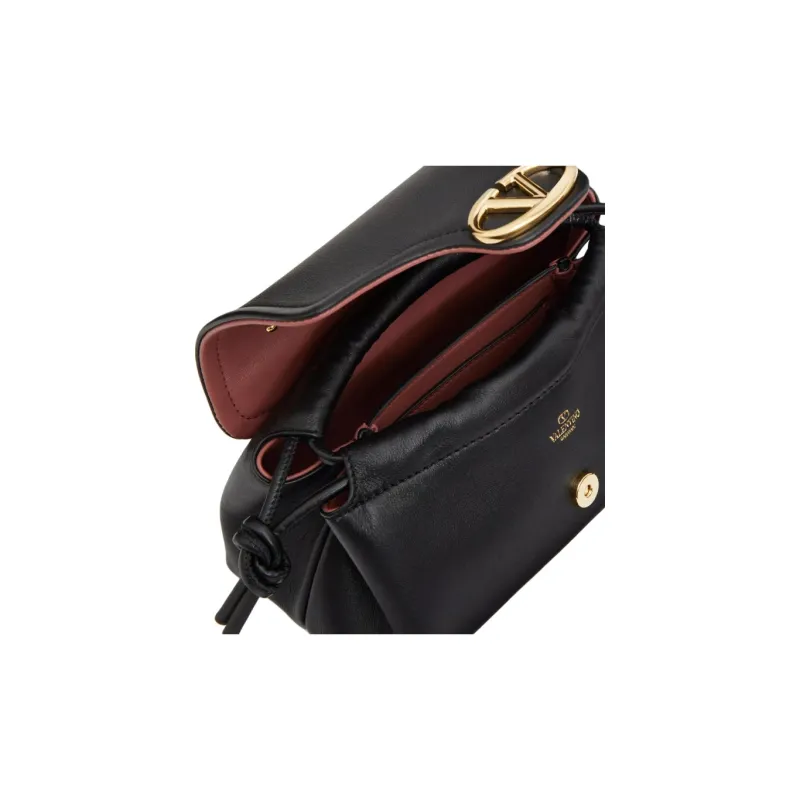 Valentino VLogo Plaque Foldover Top Shoulder Bag-6