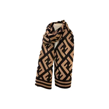 FENDI Knit Scarves Unisex Brown