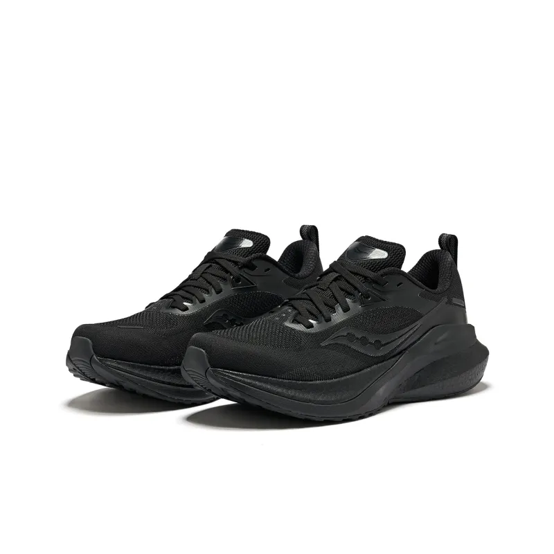 Saucony MARSHAL Breathable Moisture Wicking Coverage Low Top Running Shoes Unisex Black-2