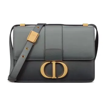 DIOR 30 Montaigne Leather Shoulder Bag Crossbody Bag Women's Gray