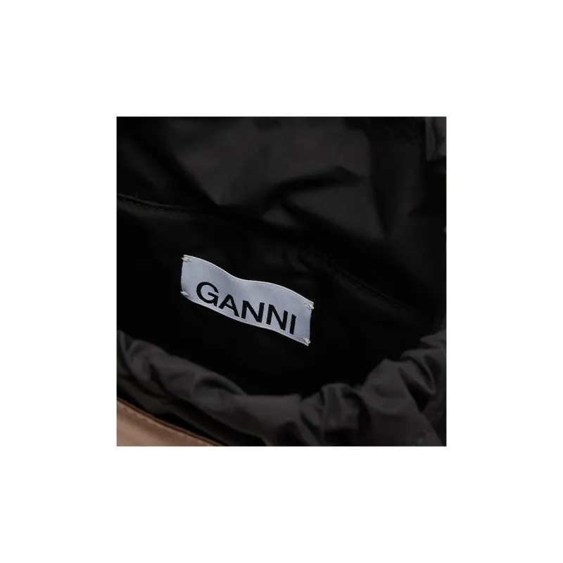 GANNI Recycled Polyester Shoulder Bag Crossbody Bag Handbag Small Size Women's Oyster Gray-4
