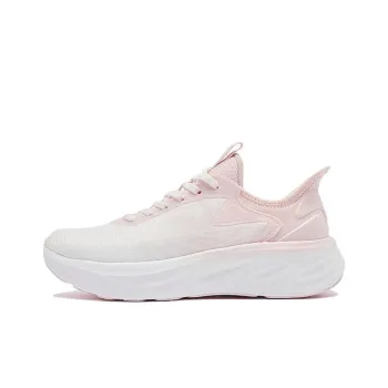 QIAODAN Cushioned Wear Resistant Lightweight Low Top Instant Wear Technology Running Shoes Women's White Pink