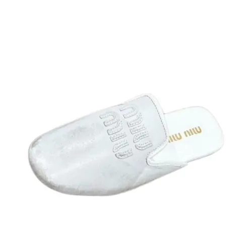 MIU MIU Wrap-toe Slippers Women's White