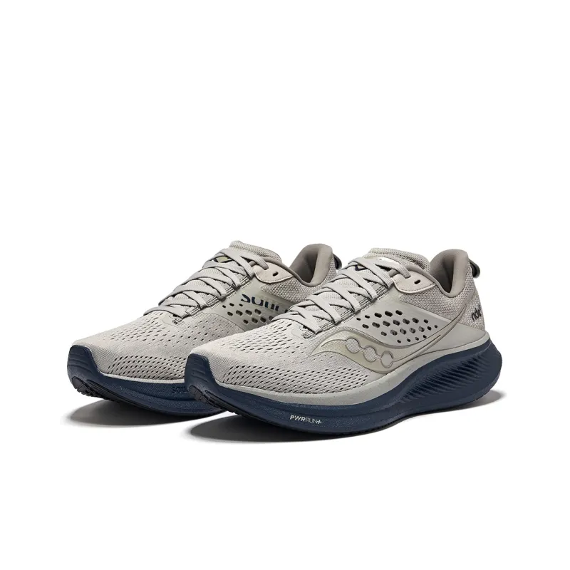 Saucony RIDE 17 Cushioning Low Top Running Shoes Men's Light Gray-2