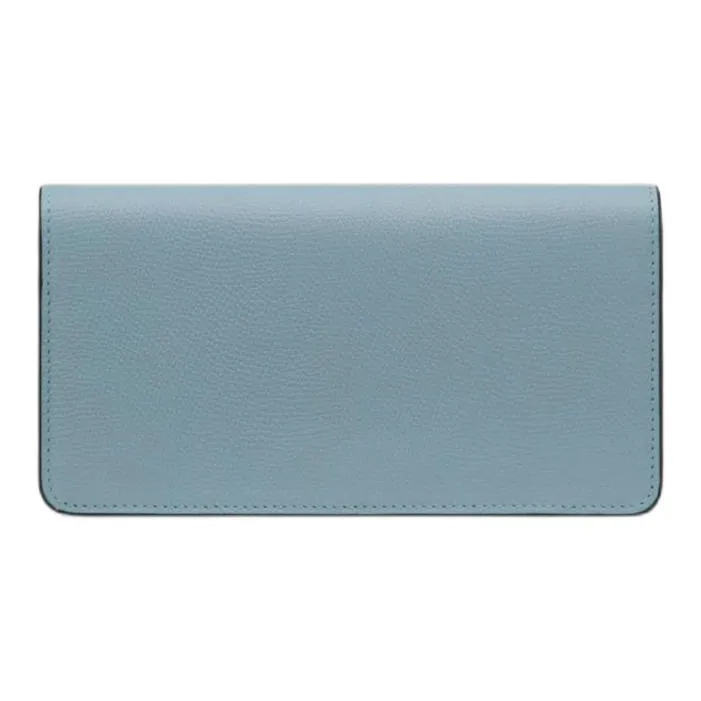 Valentino Vlogo Grained Calfskin Wallet Unisex Porcelain Blue-4
