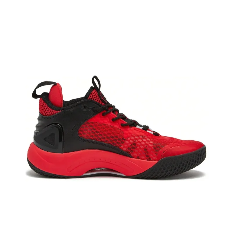 AND1 Cushioning Anti-Slip And Wear-Resistant Breathable Support Mid-Top Basketball Shoes Unisex Red-1