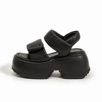 Milan Love Song Strap Sandals 7cm Women's Black