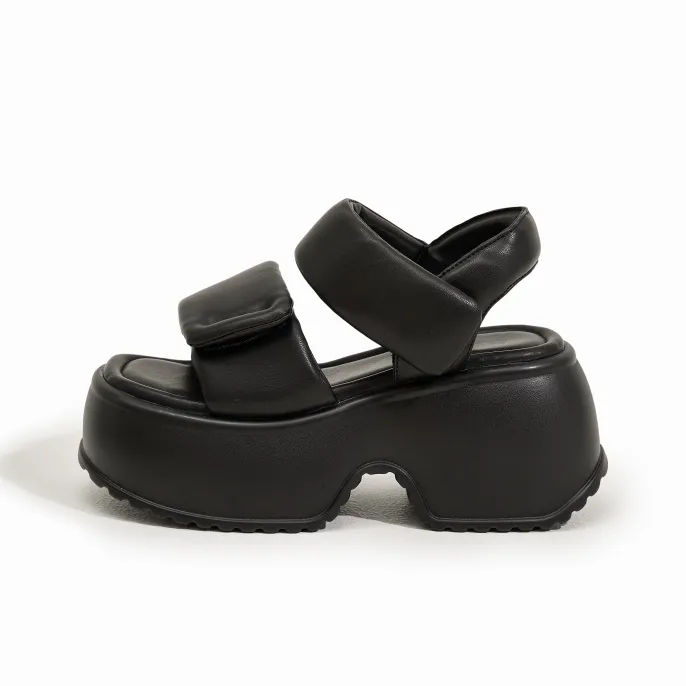 Milan Love Song Strap Sandals 7cm Women's Black-0
