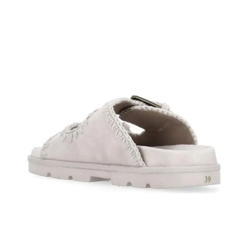 MOU Rubber Sole Abrasion Resistant Slide Slippers Women's Beige-2