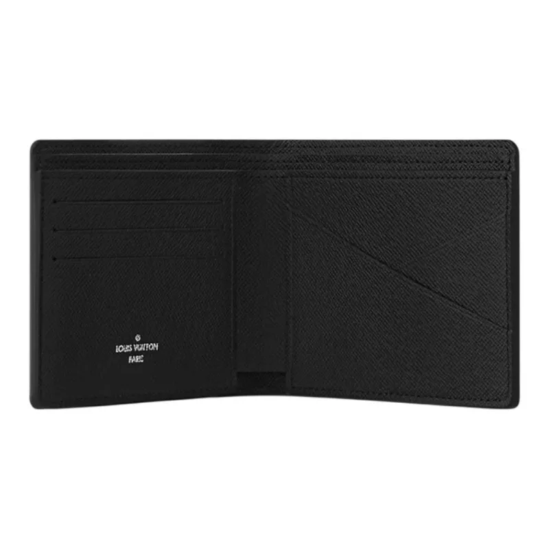 LOUIS VUITTON Multiple Wallet 3 Card Slot Taiga Black-6