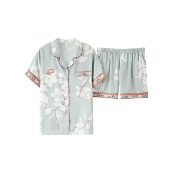 The Story Of The Flower Season Pajama Set Women's Light Cyan