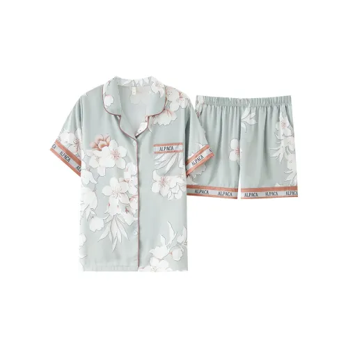 The Story Of The Flower Season Pajama Set Women's Light Cyan