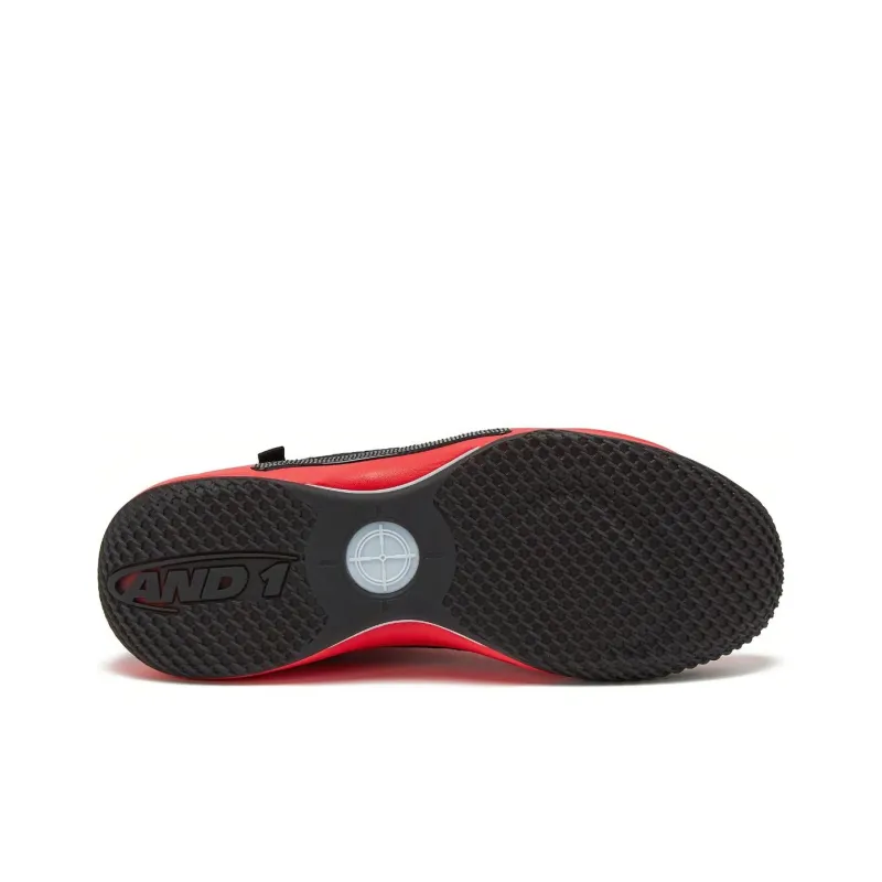 AND1 Cushioning Anti-Slip And Wear-Resistant Breathable Support Mid-Top Basketball Shoes Unisex Red-4