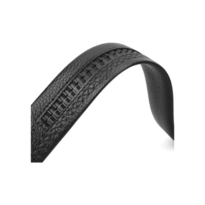 PIERRE CARDIN Matte Automatic Buckle Belt Cow Leather Belt Genuine Leather Business Casual Men's Black 3.5cm-4