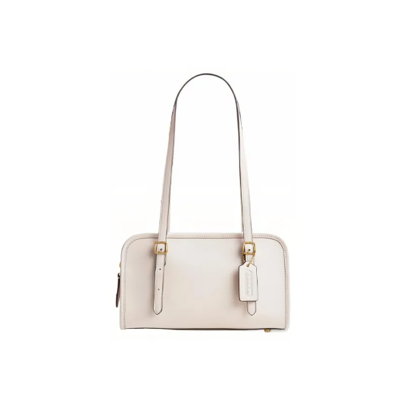 COACH Swing Zip Leather Shoulder Bag, Handbag, Shoulder Bag Women's White-0