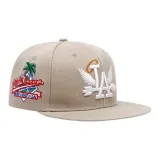 Khaki LA Letter Embroidery Baseball Cap