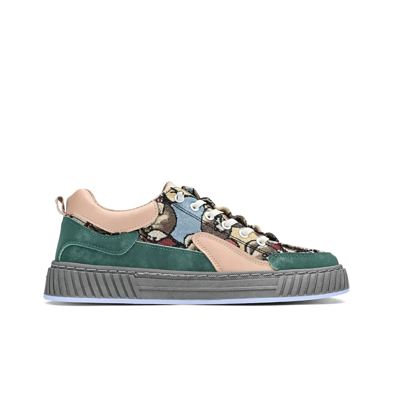 Binary Low Top Skateboard Shoes Men's Green-4