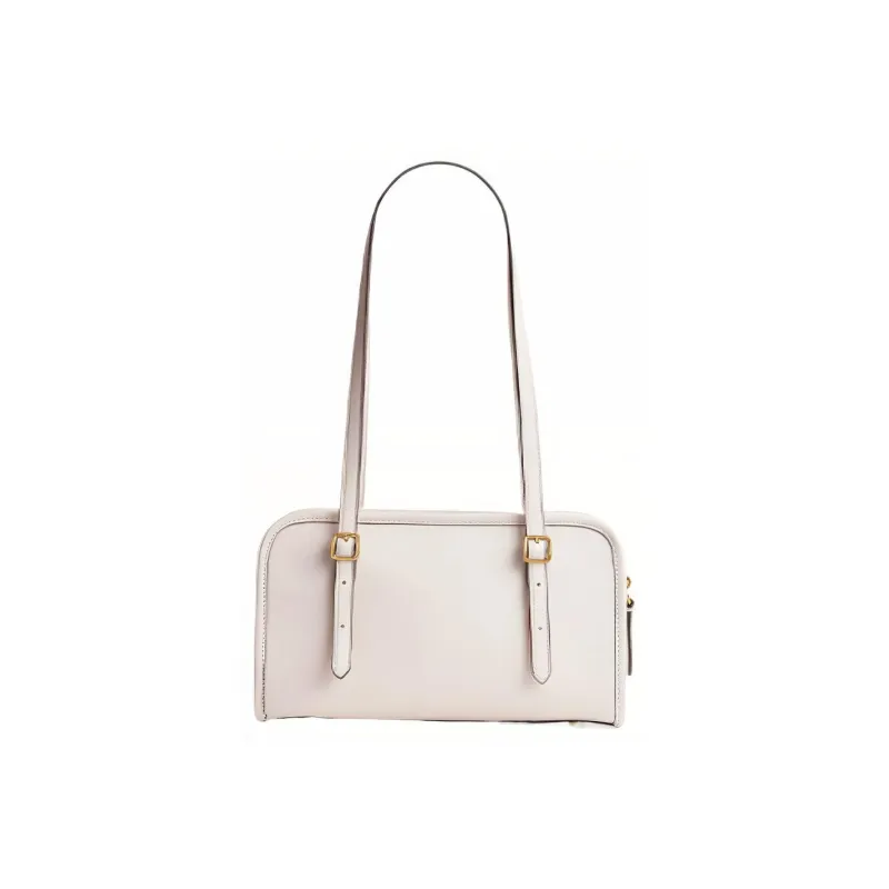 COACH Swing Zip Leather Shoulder Bag, Handbag, Shoulder Bag Women's White-2