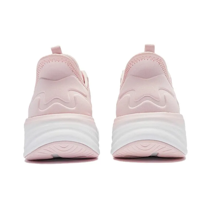 QIAODAN Cushioned Wear Resistant Lightweight Low Top Instant Wear Technology Running Shoes Women's White Pink-4