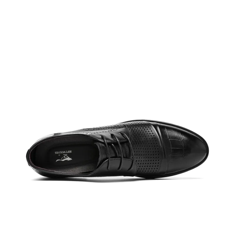 SEPTWOLVES Dress Shoes Men Low Top Black/Black-5