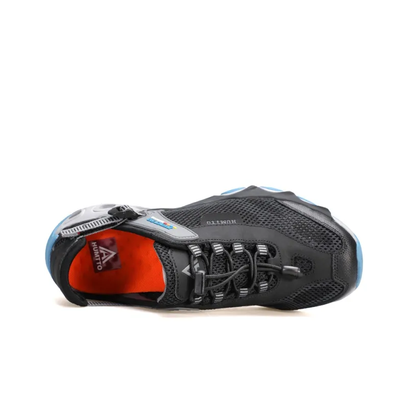 HUMTTO River Trekking Shoes Men's Black Denim Blue-3
