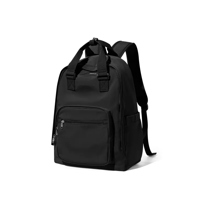 COOWOZ Fabric Backpack Student Backpacks Regular Unisex Ecru/Black/Red/Light Purple-7