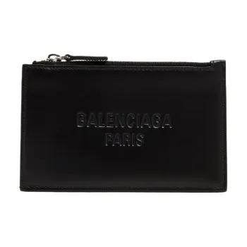 Balenciaga Logo Embossed Zipped Card Holder