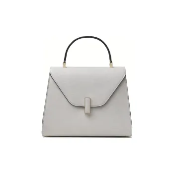 Valextra Calfskin Shoulder Bag, Crossbody Bag, Handbag Women's Gray White