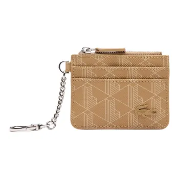 LACOSTE Coated Polyester Card Holder Women's Khaki