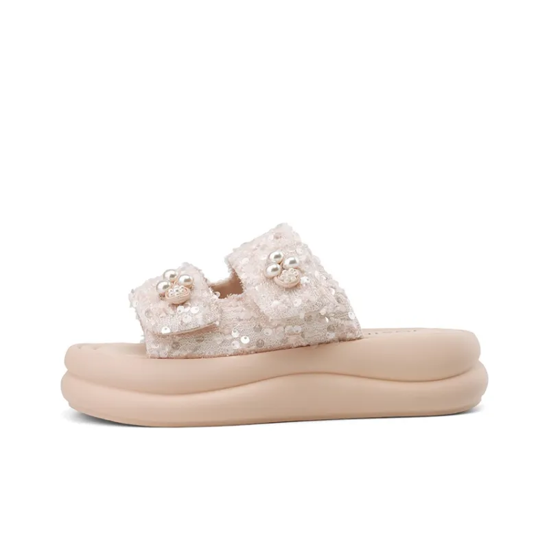 JOSINY PU Polyurethane Cut-Out Woven Slip-Resistant Slide Slippers Women's-6