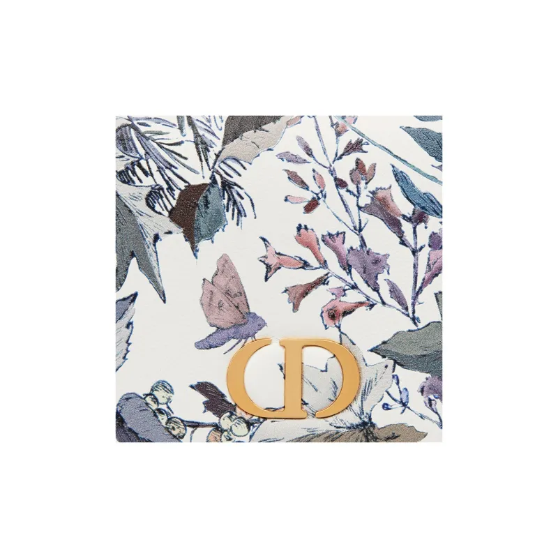 DIOR Caro Cow Leather Wallet Women's White/Multicolor-4