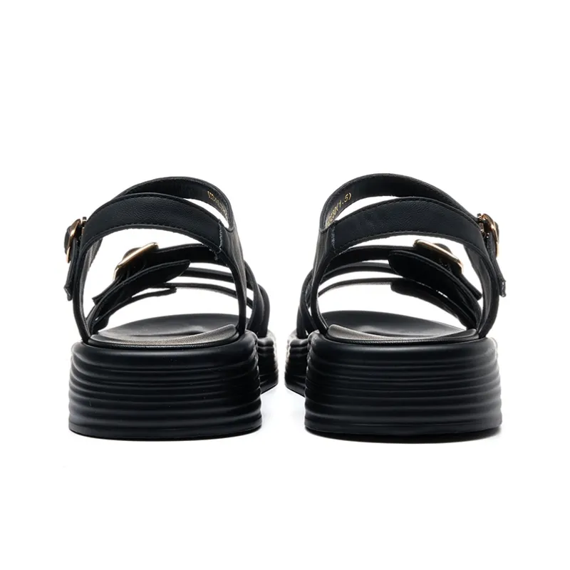HLA Platform Roman Sandals For Women's French One Strap Commute Soft Sole Slippers-3