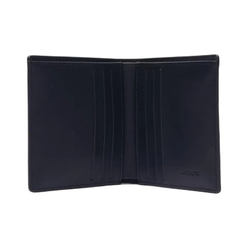 LACOSTE Split Cow Leather Wallet Men's Black-2