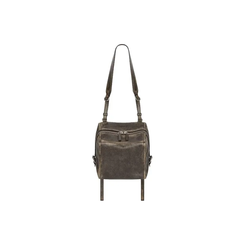 Givenchy Calfskin Shoulder Bag, Crossbody Bag Small Size Men's Beige & Chestnut-0