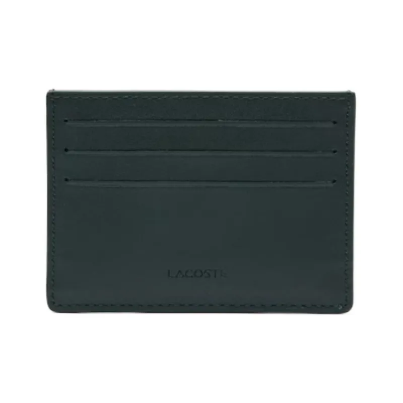 LACOSTE PU Polyurethane Card Holder Men's Dark Green-1