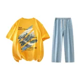 Set (Yellow T-Shirts+Light Blue Jeans)