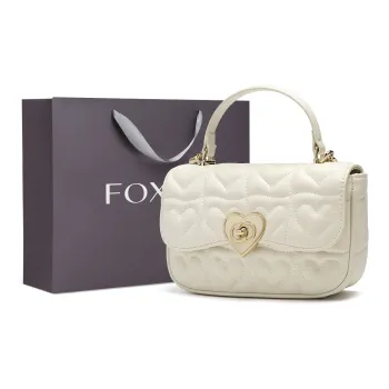FOXER Synthetic Leather Casual Niche Versatile Design Shoulder Bag, Crossbody Bag, Commuter Bag Women's Black/White
