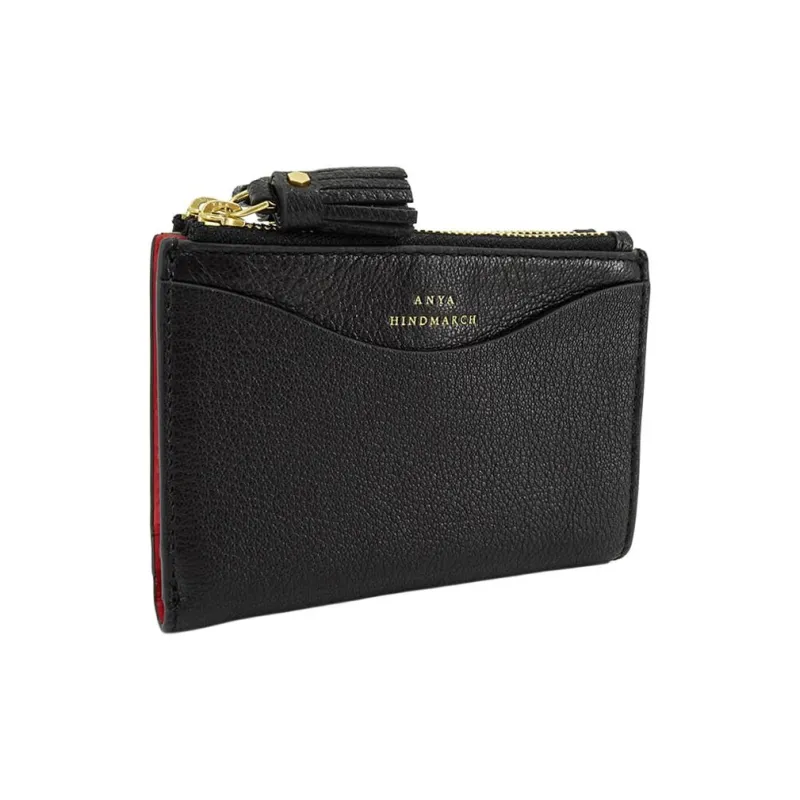 Anya Hindmarch Goatskin Wallet Small Size Women's Black-0