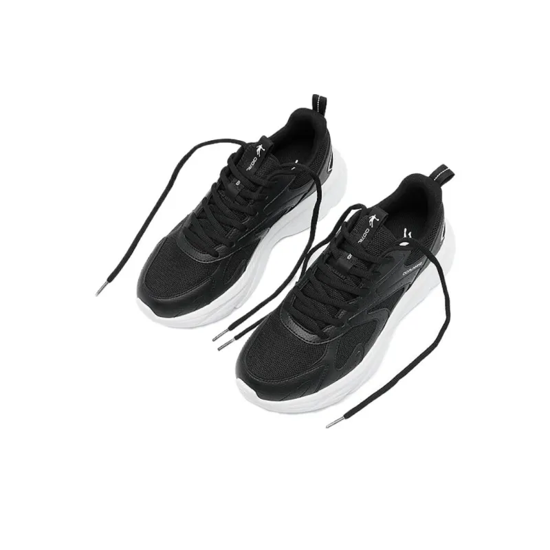 QIAODAN Cushioning, Wear Resistant Low Top Running Shoes Men's Black White-3