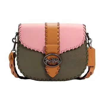 COACH Georgie Leather Saddle Bag Shoulder Bag Crossbody Bag Small Size Women's Multicolor