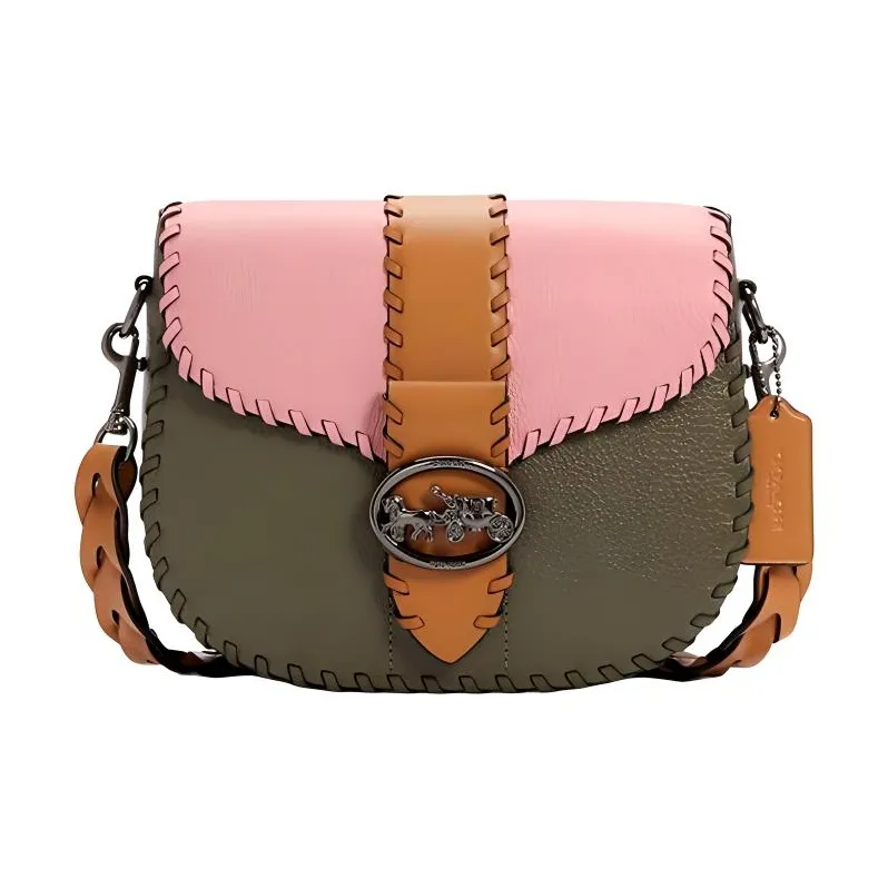 COACH Georgie Leather Saddle Bag Shoulder Bag Crossbody Bag Small Size Women's Multicolor-0