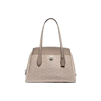 COACH Lora Artificial Leather Crossbody Bags Handbags Women's Taupe Sandy Umber