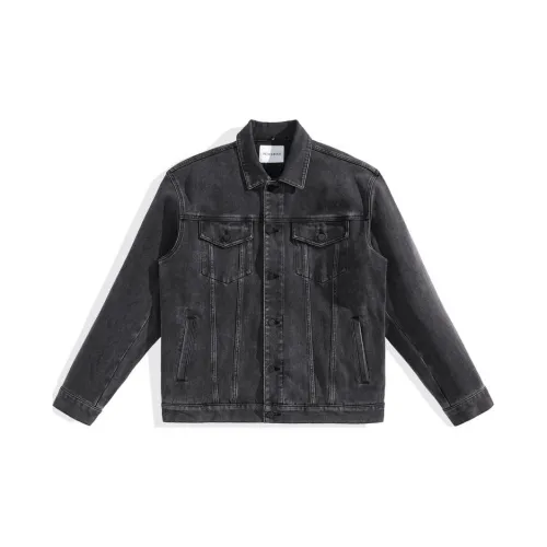 PEACEBIRD MEN Denim Jackets Men Dark Gray