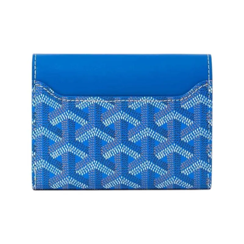 GOYARD Canvas With Calfskin Wallet Unisex Sky Blue-1
