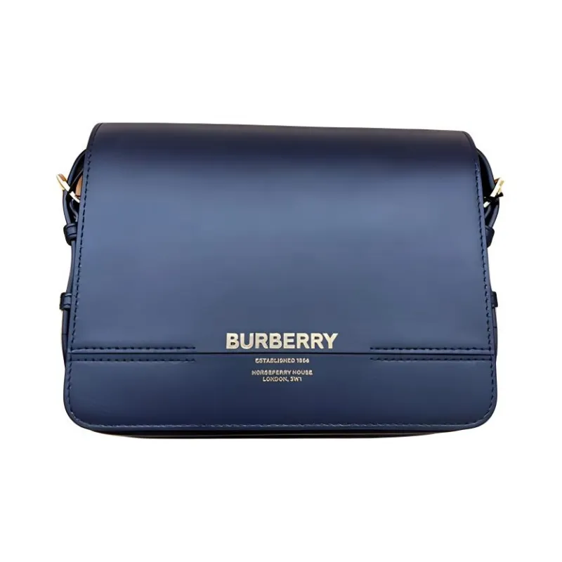 Burberry Leather Crossbody Bag Shoulder Bag Women's Blue-0