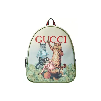 GUCCI Canvas Kids' Backpack Kids' White & Green
