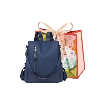 Cwatcun PU Backpack Regular Unisex Blue/Gray/Black