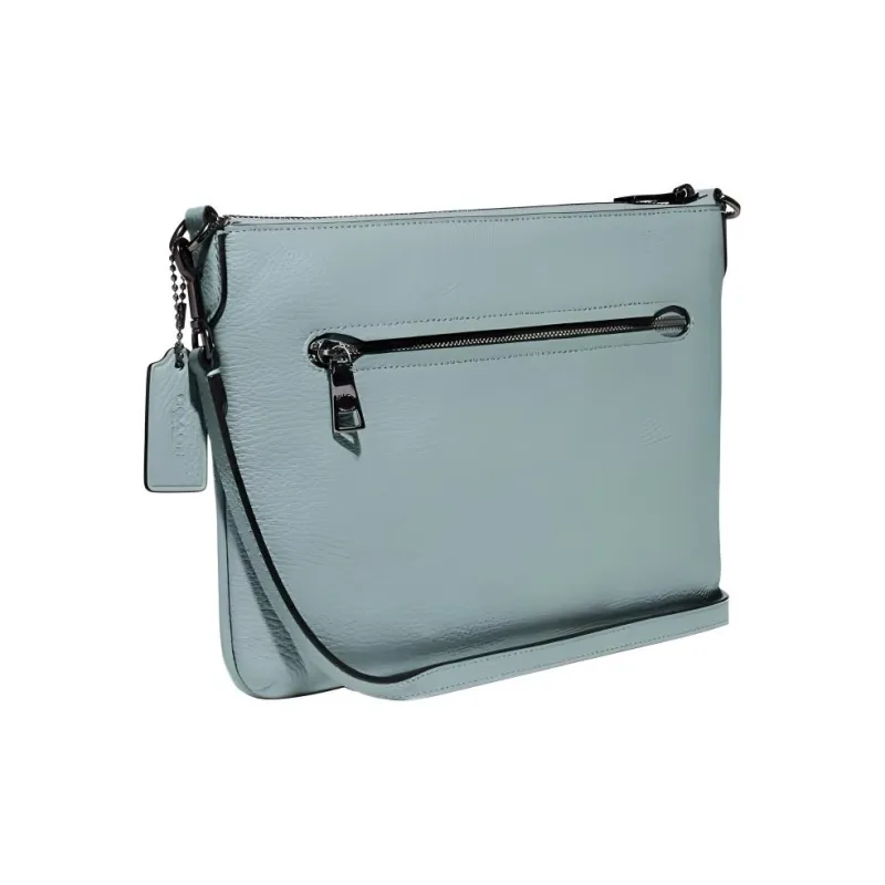 COACH Polly Pebbled Leather Shoulder Bag Crossbody Bag Medium Size Women's Light Green-2